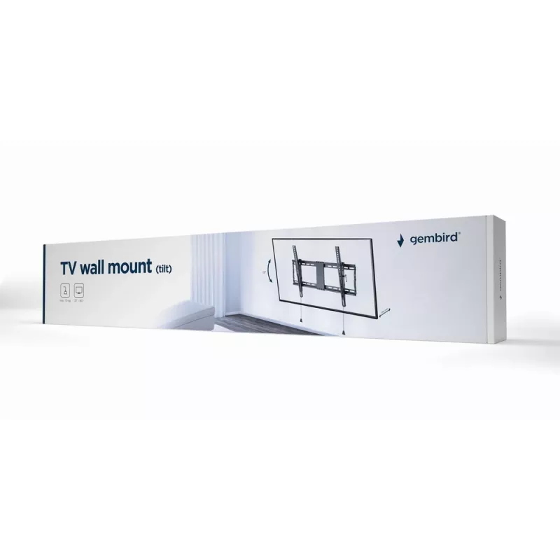 Wall TV mount GEMBIRD WM-80T-01 for 37–80 inch screens, steel, tilt -12°/+3°, VESA 200x200–600x400, 70 kg