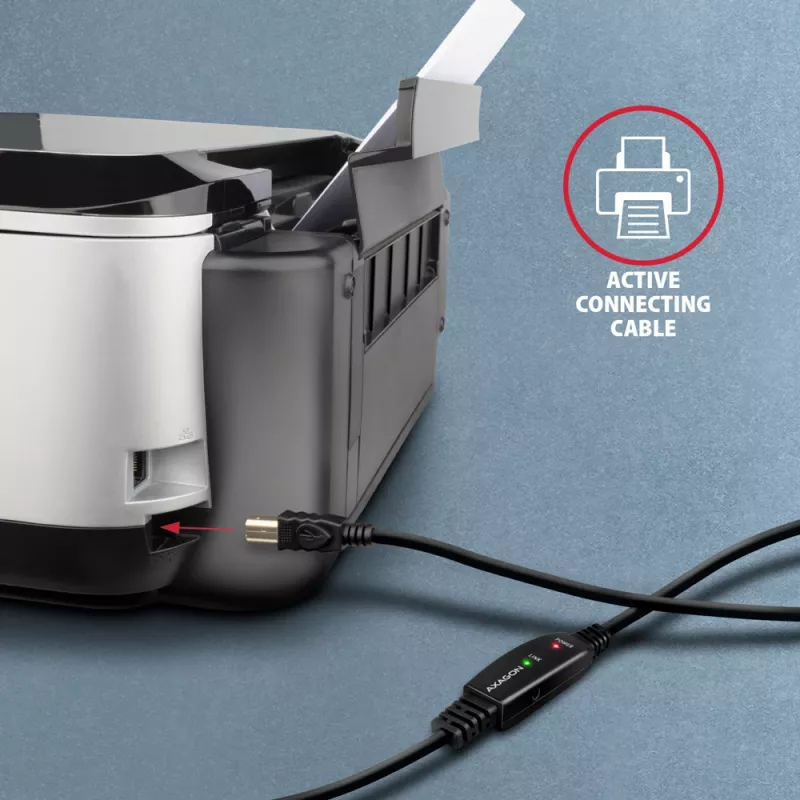 Axagon ADR-220B USB 2.0 A-M -> B-M active connecting/repeater cable 20m
