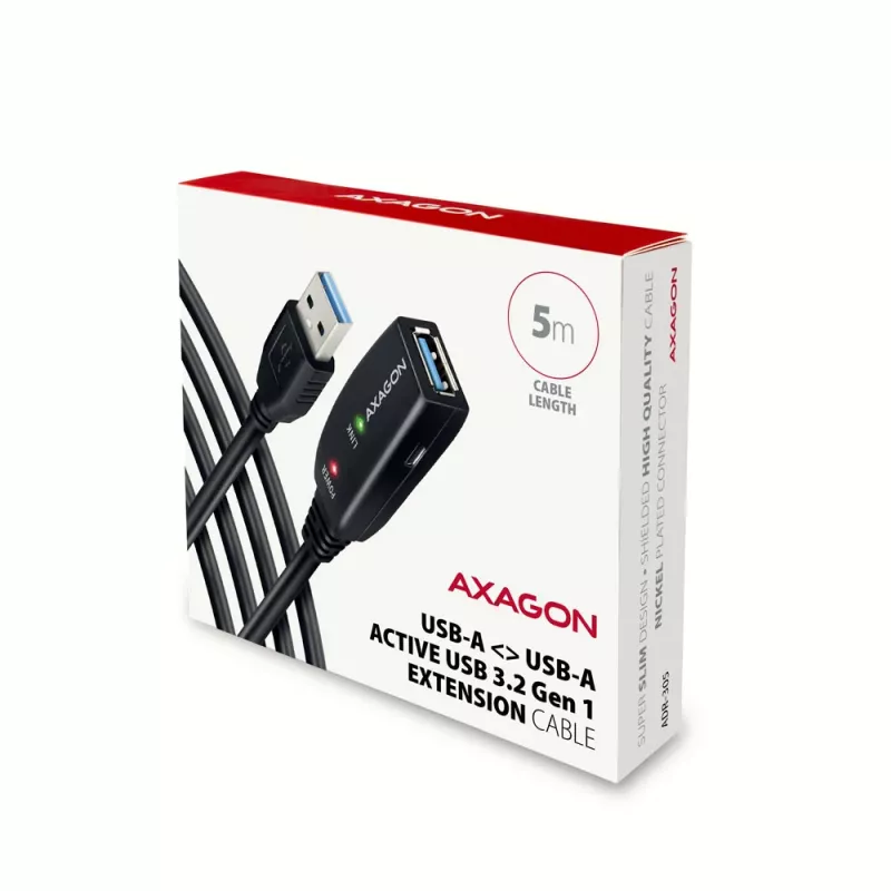 Axagon ADR-305 USB 3.2 Gen 1 A-M -> A-F active extension/repeater cable 5m