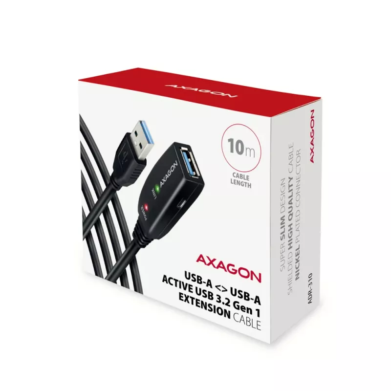 Axagon ADR-310 USB 3.2 Gen 1 A-M -> A-F active extension/repeater cable 10m