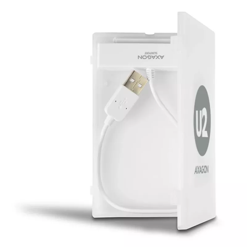 Axagon ADSA-1S USB 2.0 - 2.5 inch HDD SATA, HDD/SSD enclosure, 2.5 inch, Serial ATA, Serial ATA II, Serial ATA III, 0.48 Gbit/s, USB connectivity, White