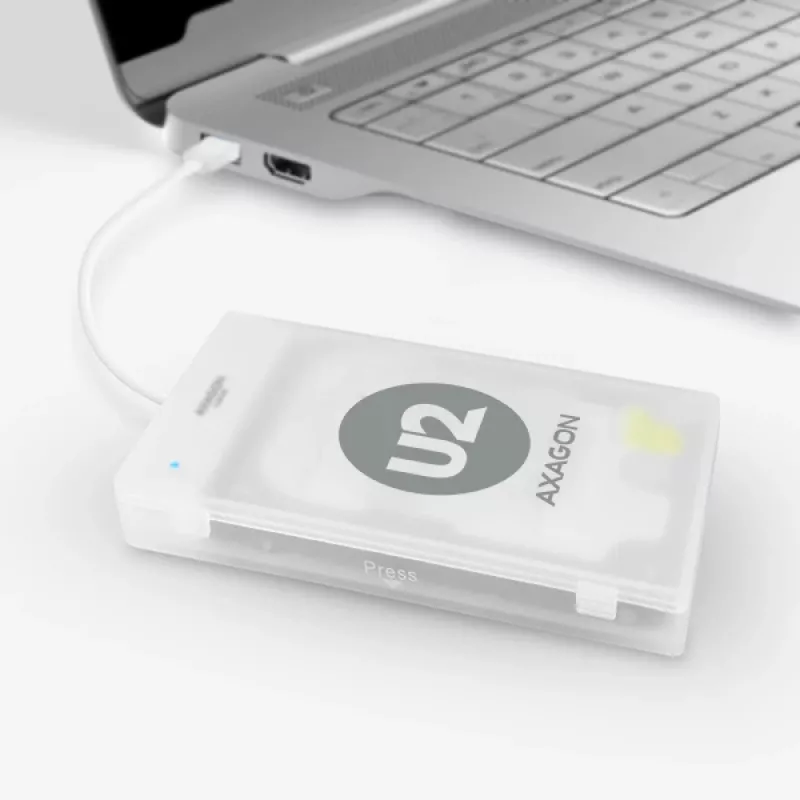 Axagon ADSA-1S USB 2.0 - 2.5 inch HDD SATA, HDD/SSD enclosure, 2.5 inch, Serial ATA, Serial ATA II, Serial ATA III, 0.48 Gbit/s, USB connectivity, White