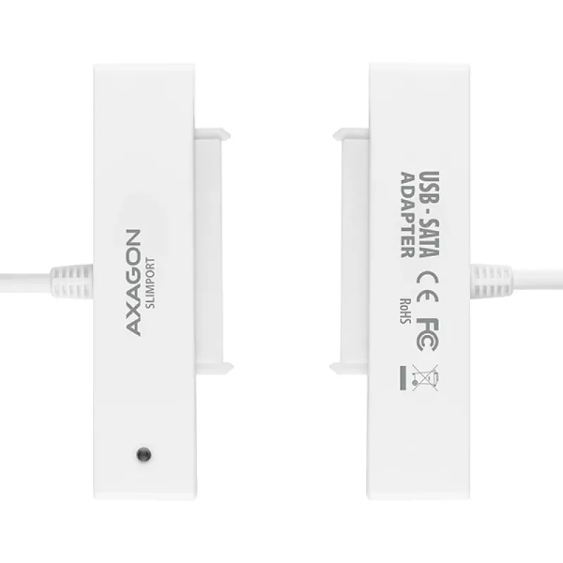 Axagon ADSA-1S USB 2.0 - 2.5 inch HDD SATA, HDD/SSD enclosure, 2.5 inch, Serial ATA, Serial ATA II, Serial ATA III, 0.48 Gbit/s, USB connectivity, White