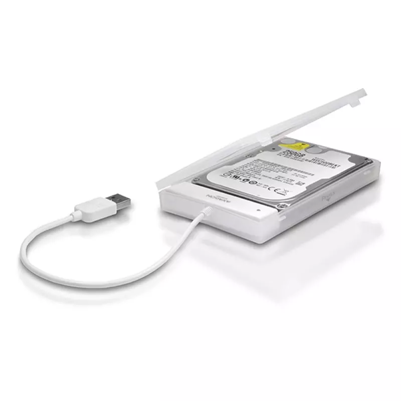 Axagon ADSA-1S USB 2.0 - 2.5 inch HDD SATA, HDD/SSD enclosure, 2.5 inch, Serial ATA, Serial ATA II, Serial ATA III, 0.48 Gbit/s, USB connectivity, White