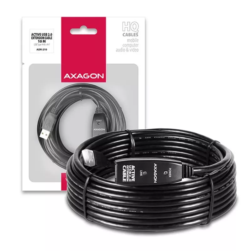 Axagon ADR-210 USB 2.0 A-M -> A-F active extension/repeater cable 10m