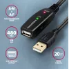 Axagon ADR-220 USB 2.0 A-M -> A-F active extension/repeater cable 20m