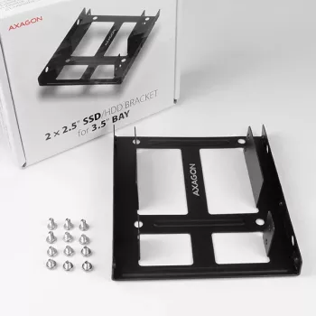 Axagon RHD-225 METAL bracket for 2x 2.5 inch HDD/SSD into 3.5 inch bay, fan mount