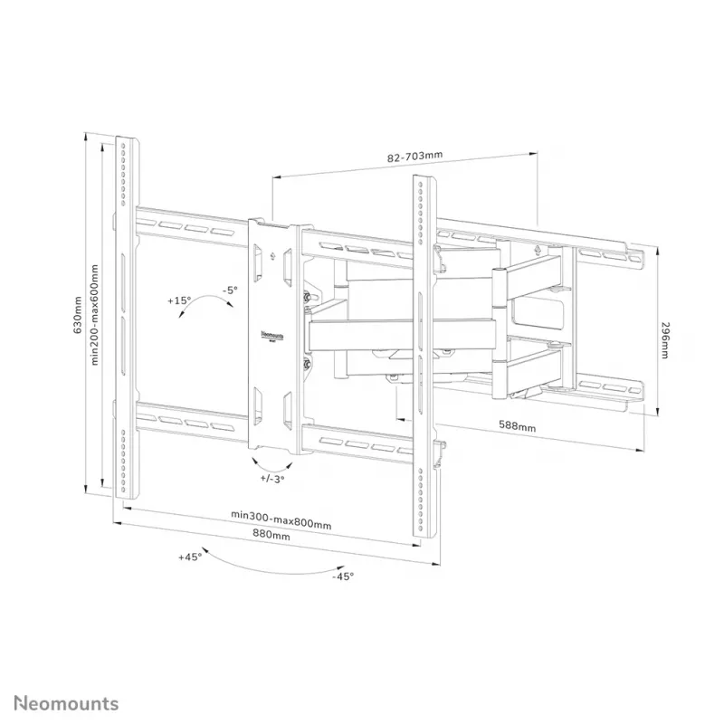 Neomounts WL40S-950BL18 Heavy duty wall mount 55-110 inch - full motion