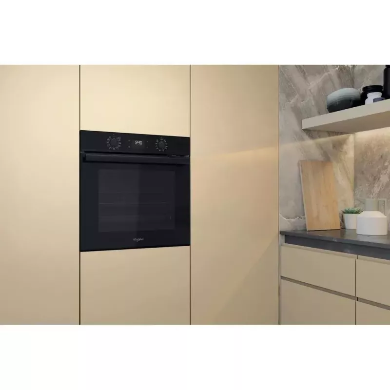 Built-in electric oven WHIRLPOOL OMR58HU1B — 71 L, A+, hydrolytic self-cleaning, convection, grill, telescopic rail