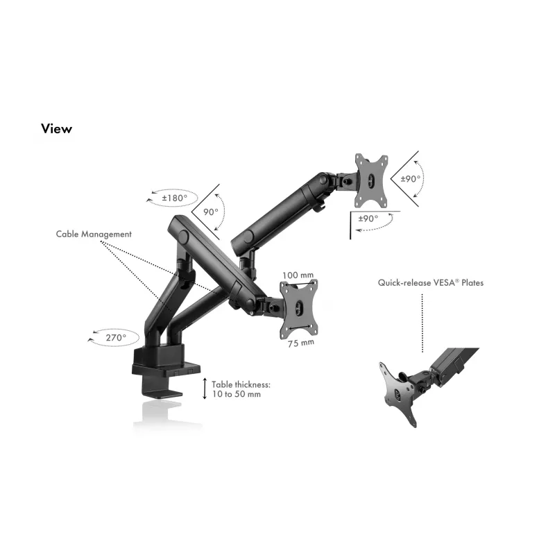 ICY BOX IB-MS314-T 81.3 cm (32 inch) Desk Black