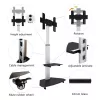 Techly Floor Stand with Shelf Trolley TV LCD/LED/Plasma 37-70 inch Silver