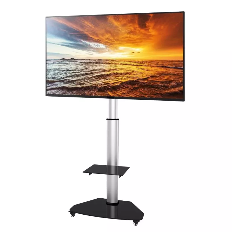 Techly Floor Stand with Shelf Trolley TV LCD/LED/Plasma 37-70 inch Silver