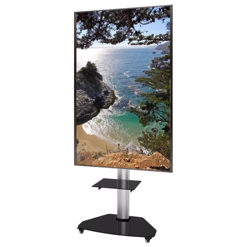 Techly Floor Stand with Shelf Trolley TV LCD/LED/Plasma 37-70 inch Silver
