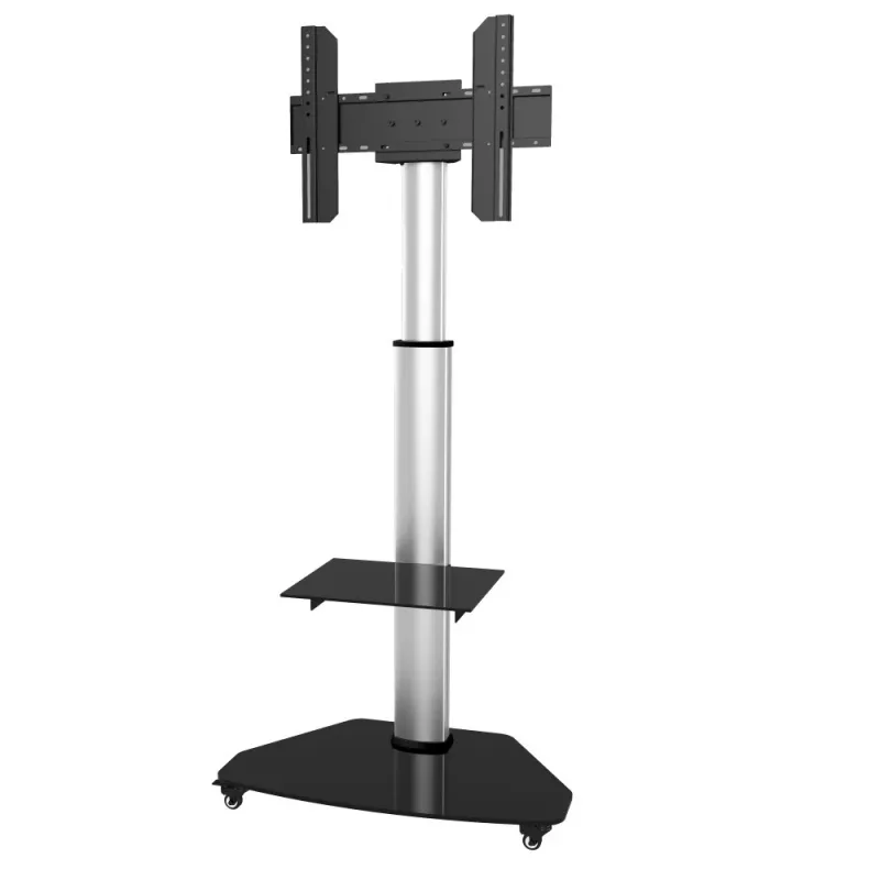 Techly Floor Stand with Shelf Trolley TV LCD/LED/Plasma 37-70 inch Silver