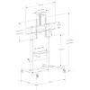 Multimedia cart TECHLY ICA-TR230 Black for flat panel up to 110 inch, VESA 900x600, height 1850 mm, load 120 kg