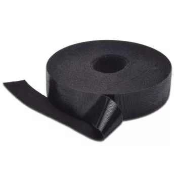DIGITUS Velcro Tape, 20 mm wide for structured cabling 10m roll, color black
