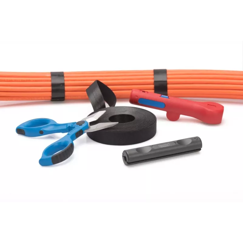 DIGITUS Velcro Tape, 20 mm wide for structured cabling 10m roll, color black