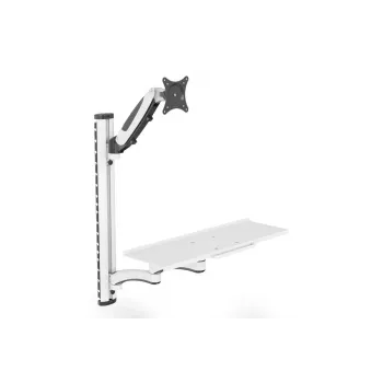 DIGITUS Workstation (Monitor. Keyboard. Mouse) Wall Mount 32in. 8kg. VESA 75x75/100x100. white/black