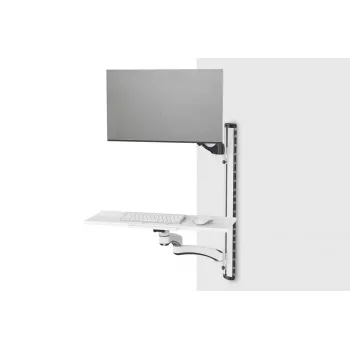 DIGITUS Workstation (Monitor. Keyboard. Mouse) Wall Mount 32in. 8kg. VESA 75x75/100x100. white/black