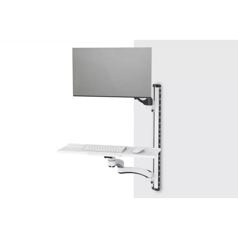 DIGITUS Workstation (Monitor. Keyboard. Mouse) Wall Mount 32in. 8kg. VESA 75x75/100x100. white/black
