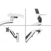 DIGITUS Workstation (Monitor. Keyboard. Mouse) Wall Mount 32in. 8kg. VESA 75x75/100x100. white/black