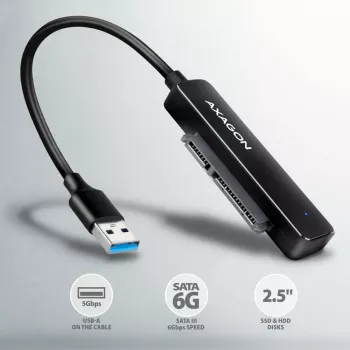 Axagon ADSA-FP2A interface card USB 3.2 Gen 1 SATA Male Black