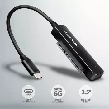 Axagon ADSA-FP2C USB-C 5Gbps - SATA 6G, 2.5 SSD/HDD SLIM adapter - Adapter - Digital/Daten interface cards/adapter