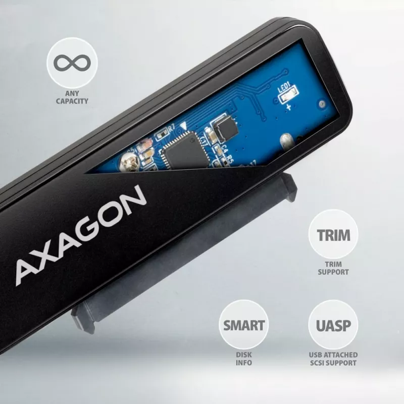 Axagon ADSA-FP2C USB-C 5Gbps - SATA 6G, 2.5 SSD/HDD SLIM adapter - Adapter - Digital/Daten interface cards/adapter