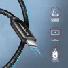Axagon BUCM2-CM10AB Data and charging USB 480Mbps cable 1 m. PD 240W, 5A. Black braided