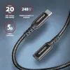 Axagon BUCM32-CF15AB SPEED+ USB-C USB 20Gbps extension cable 1.5 m