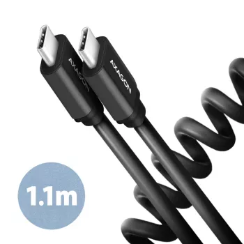 USB Cable Axagon BUCM-CM20TB 1.1m PD 60W 3A Black