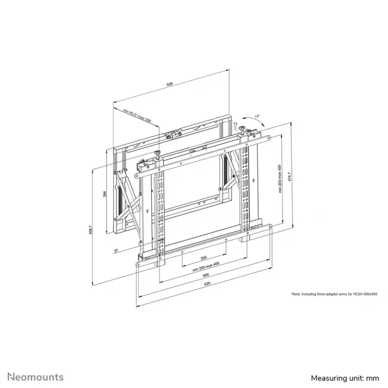Neomounts WL95-800BL1 Videowall wall mount 42-70 inch - pop-out - max 35 kg