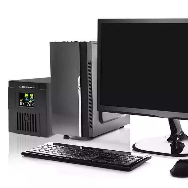 Uninterruptible Power Supply Qoltec 53771 2 kVA 1200 W 2 AC outlets