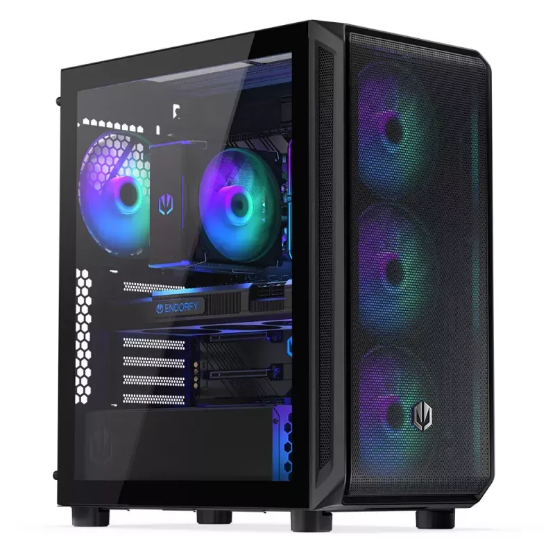 PC case ENDORFY Arx 500 ARGB ATX Black — tempered glass, ARGB, ATX, max GPU 350 mm, CPU cooler height 179 mm, 7 expansion slots