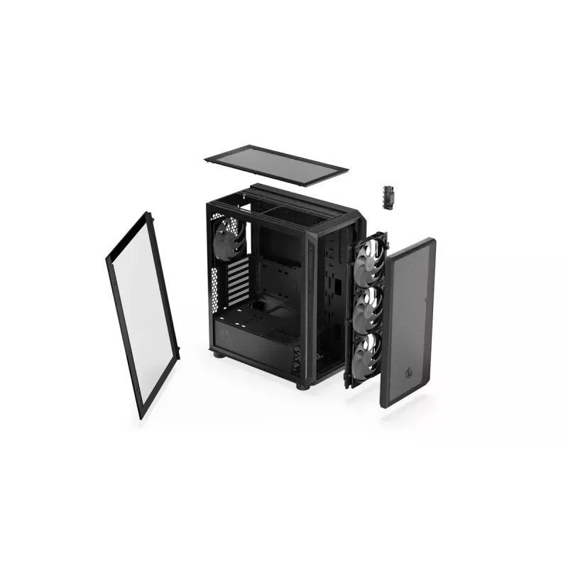 PC case ENDORFY Arx 500 ARGB ATX Black — tempered glass, ARGB, ATX, max GPU 350 mm, CPU cooler height 179 mm, 7 expansion slots