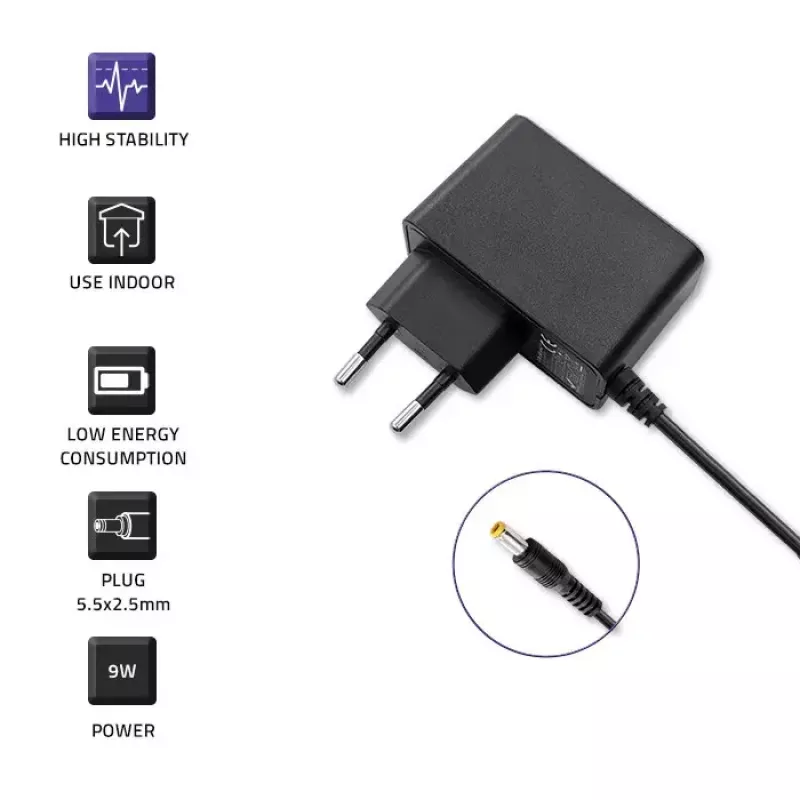 Power Adapter Qoltec 52403 Indoor 9W Black 220-240V