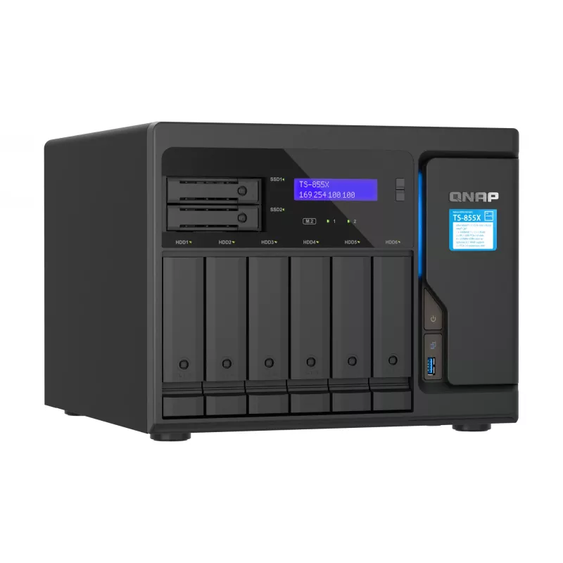 QNAP TS-855X SAN Tower Intel Atom® C5125 8 GB DDR4 0 TB QNAP QTS Black