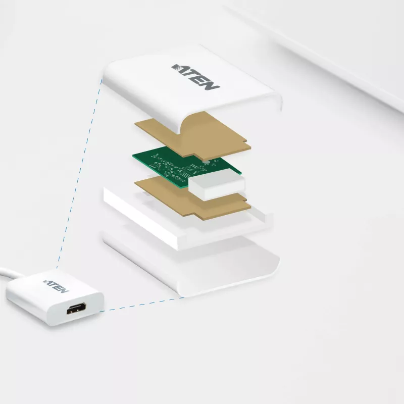 ATEN DisplayPort to HDMI converter, PC: Up to UXGA / HDTV: Up to 1080i,1080p
