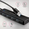 Axagon HUE-C1A 4x USB 5Gbps TRAVEL hub, USB-C power IN, 19cm USB-A cable