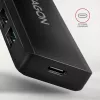 Axagon HUE-C1A 4x USB 5Gbps TRAVEL hub, USB-C power IN, 19cm USB-A cable