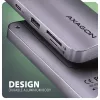 Axagon HMC-6GM2 USB 10Gbps hub USB-A USB-C HDMI M.2 SD/mSD PD 100W USB-C Wired USB 3.2 Gen 2 (3.1 Gen 2) Type-C Grey