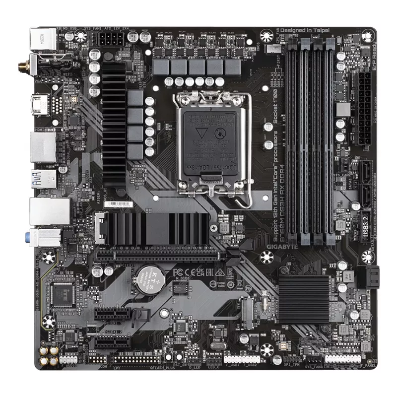 GIGABYTE B760M DS3H AX DDR4 Motherboard - Supports Intel Core 14th Gen CPUs, 6+2+1 Phases Digital VRM, up to 5333MHz DDR4 (OC), 2xPCIe 4.0 M.2, Wi-Fi 6E, 2.5GbE LAN, USB 3.2 Gen2