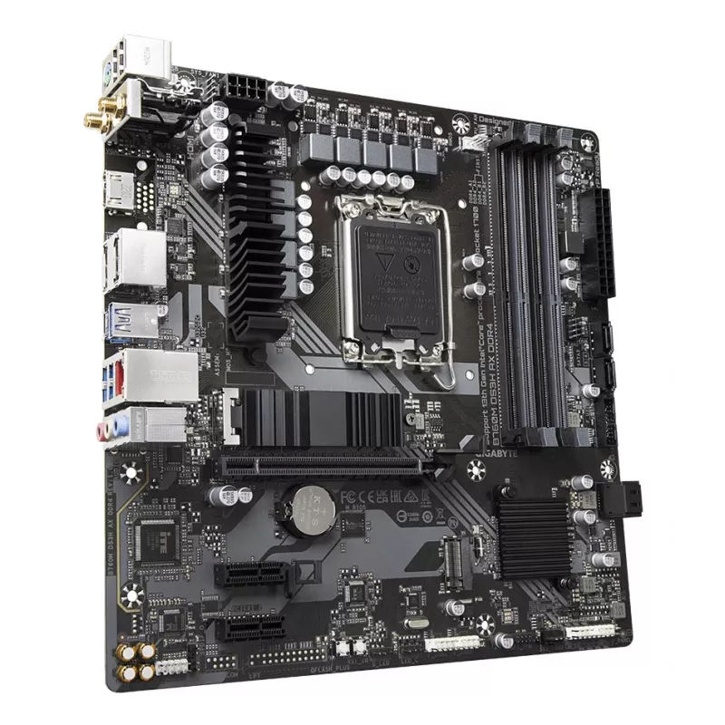 GIGABYTE B760M DS3H AX DDR4 Motherboard - Supports Intel Core 14th Gen CPUs, 6+2+1 Phases Digital VRM, up to 5333MHz DDR4 (OC), 2xPCIe 4.0 M.2, Wi-Fi 6E, 2.5GbE LAN, USB 3.2 Gen2