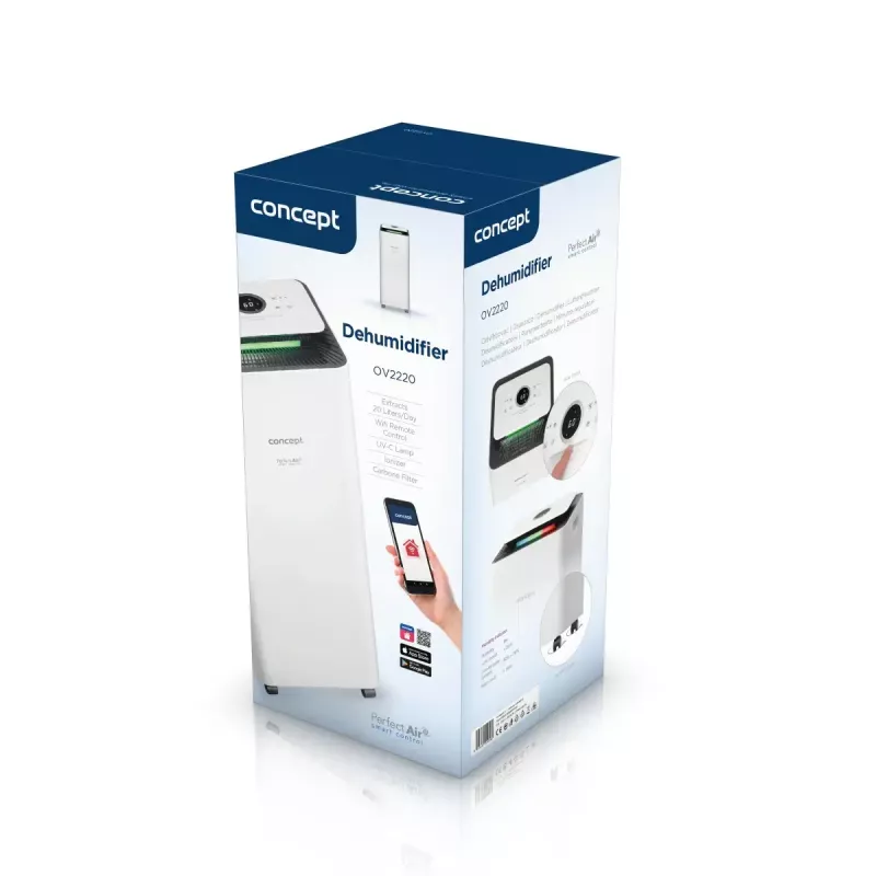 Dehumidifier Concept Solution OV2220 — 3.5 L tank, 2 speeds, 320 W, 45 dB, white