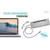 i-tec USB-C Metal Ergonomic 3x 4K Display Docking Station with Power Delivery 100 W + Universal Charger 100 W