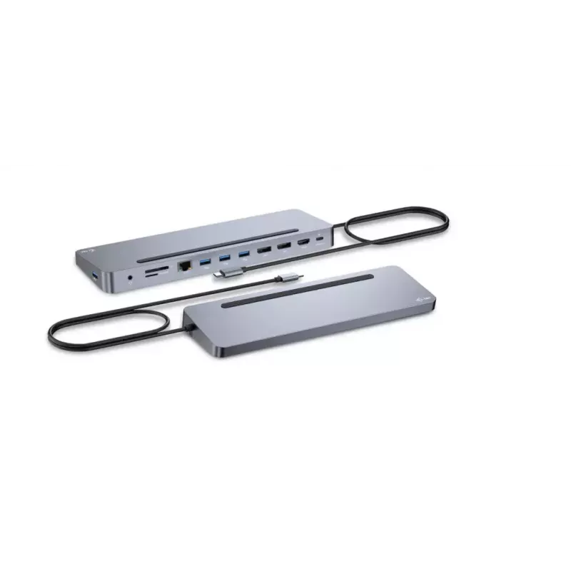 i-tec USB-C Metal Ergonomic 3x 4K Display Docking Station with Power Delivery 100 W + Universal Charger 100 W