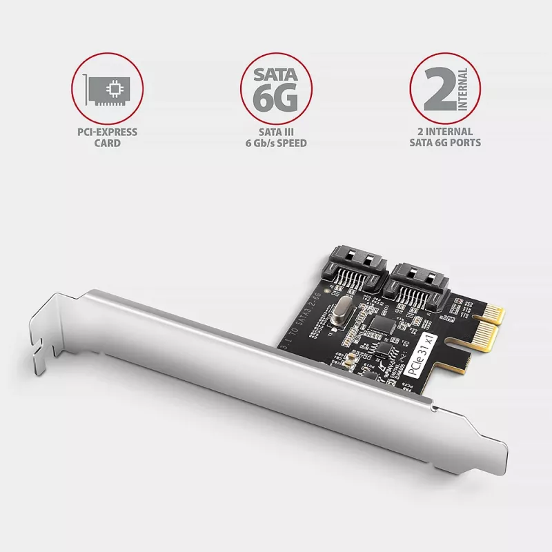 Internal SATA Adapter Axagon PCES-SJ2 PCIe 2 Gbit/s Black