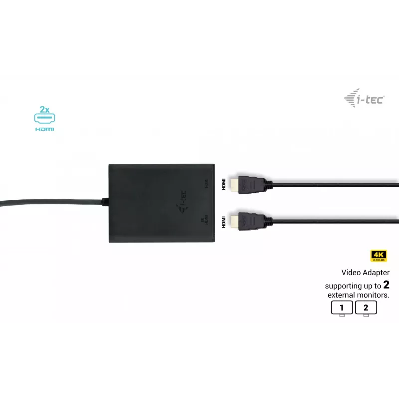 i-tec USB-C Dual 4K/60Hz (single 8K/30Hz) HDMI Video Adapter