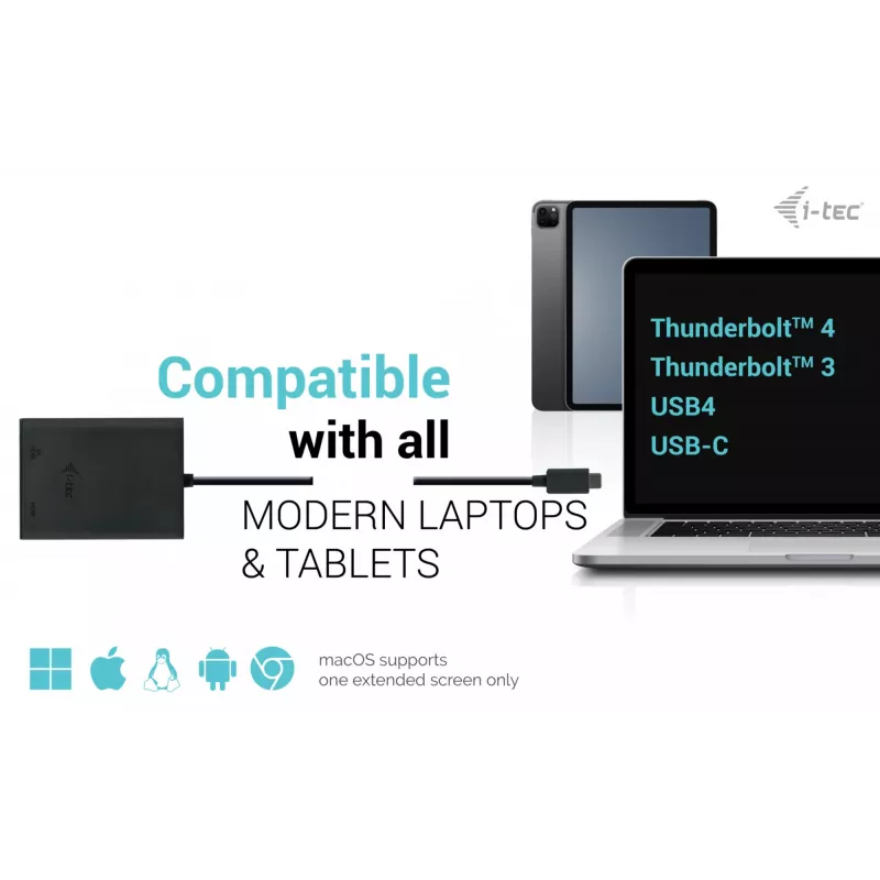 i-tec USB-C Dual 4K/60Hz (single 8K/30Hz) HDMI Video Adapter