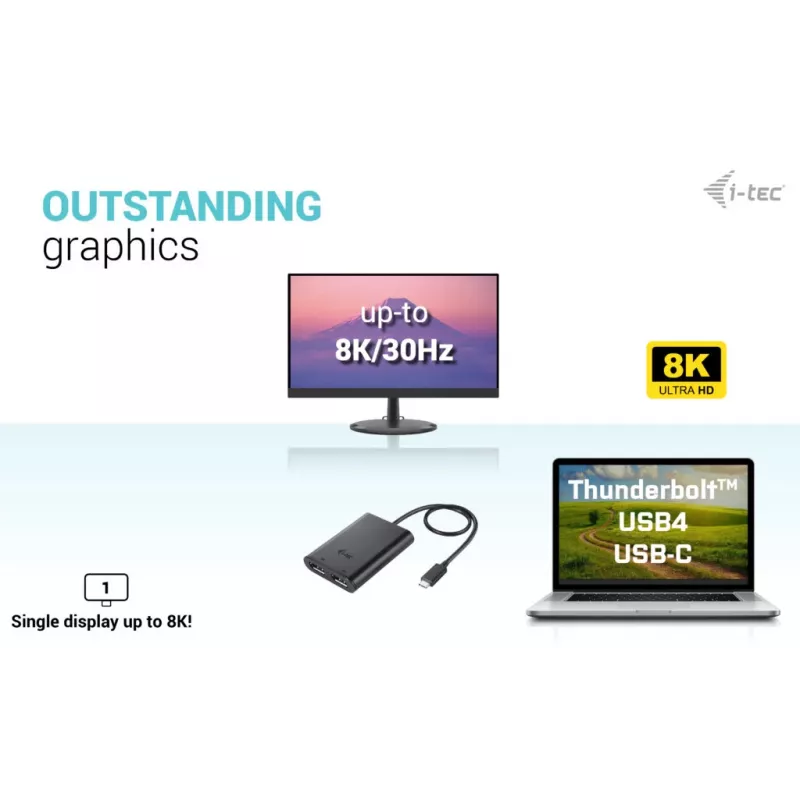 i-tec USB-C Dual 4K DisplayPort Video Adapter